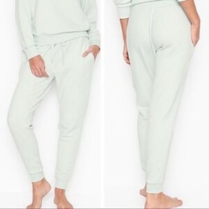 Victoria's Secret Mint Green Jogger Sweatpants Rhinestone Detail‎ Large NWT